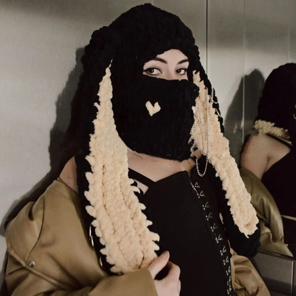 

Новая высококачественная пушистая шапка с длинными ушками, теплая теплая шапка с заячьими ушками, утолщенные зимние аксессуары, вязаная шапка для женщин