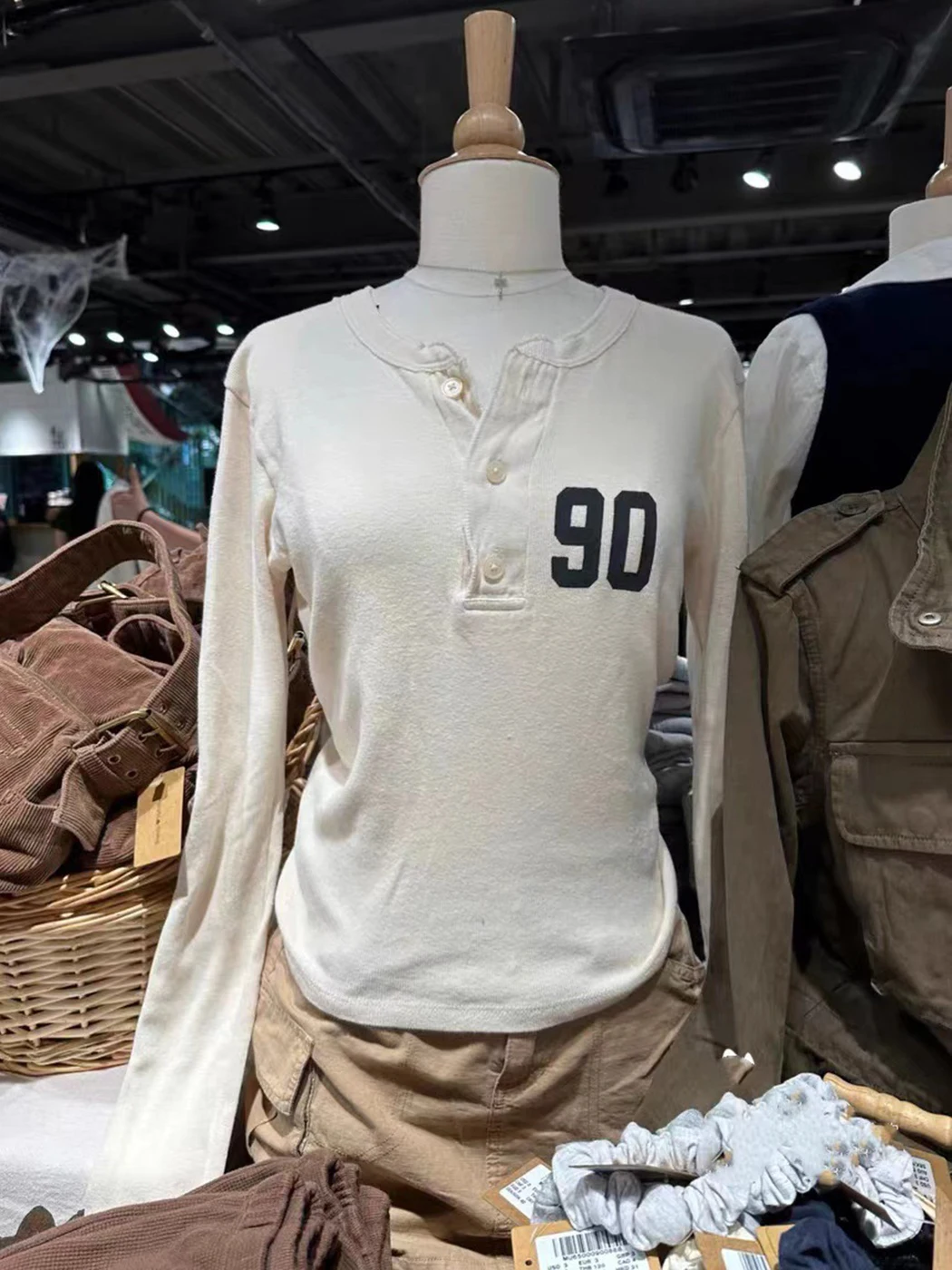 Barco a vela gráfico henley camiseta feminina primavera roupas 2025 algodão manga longa camisetas topos meninas casual y2k magro camiseta