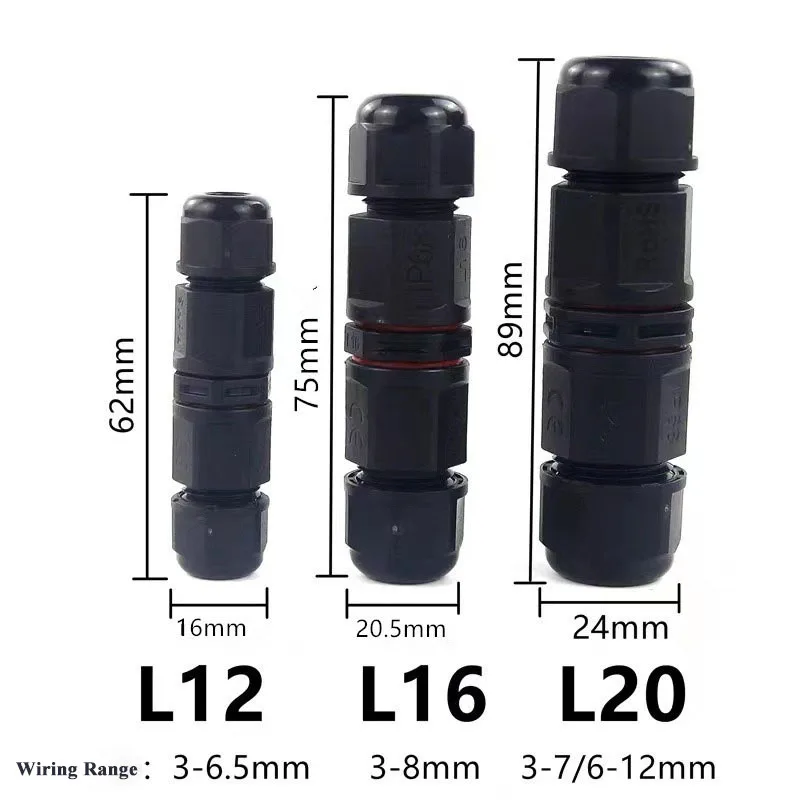 M12 Waterproof Connector IP68 2 3 4 5 6 Pin M16 3 Way Outdoor Wire Connector M20 Cross Shaped 4-way Screw Wiring Junction Box