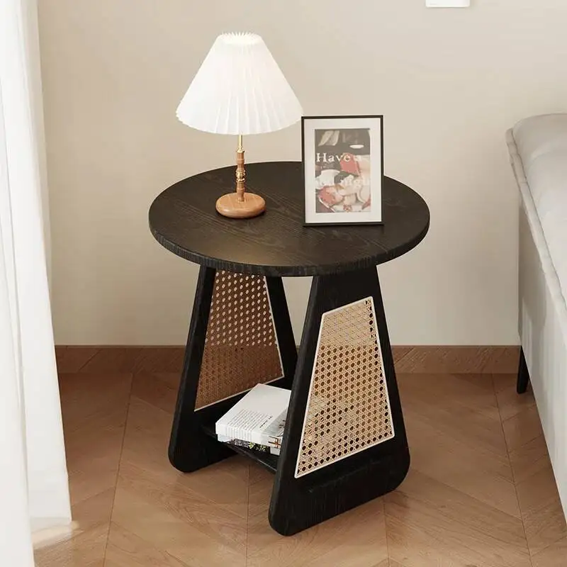 طاولة جانبية خشبية صغيرة داخلية يابانية فاخرة إسكندنافية بسيطة طاولة قهوة قائمة جمالية Meubles حلي ديكور منزلي