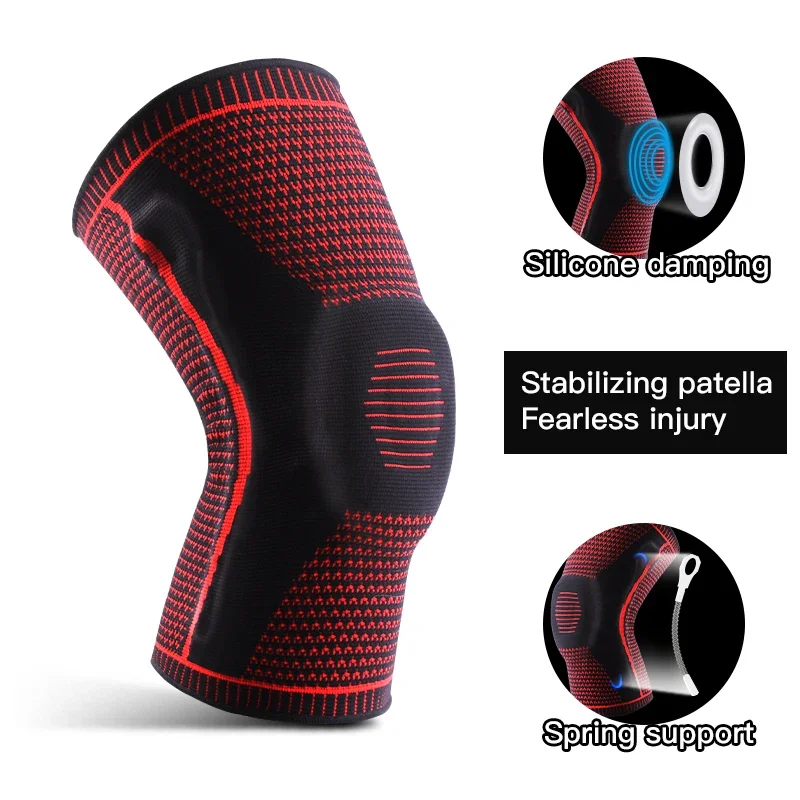 1 PC genouillères sangle rotule soutien médiale ménisque Silicone Compression Protection Sport genouillères basket-ball course Prot