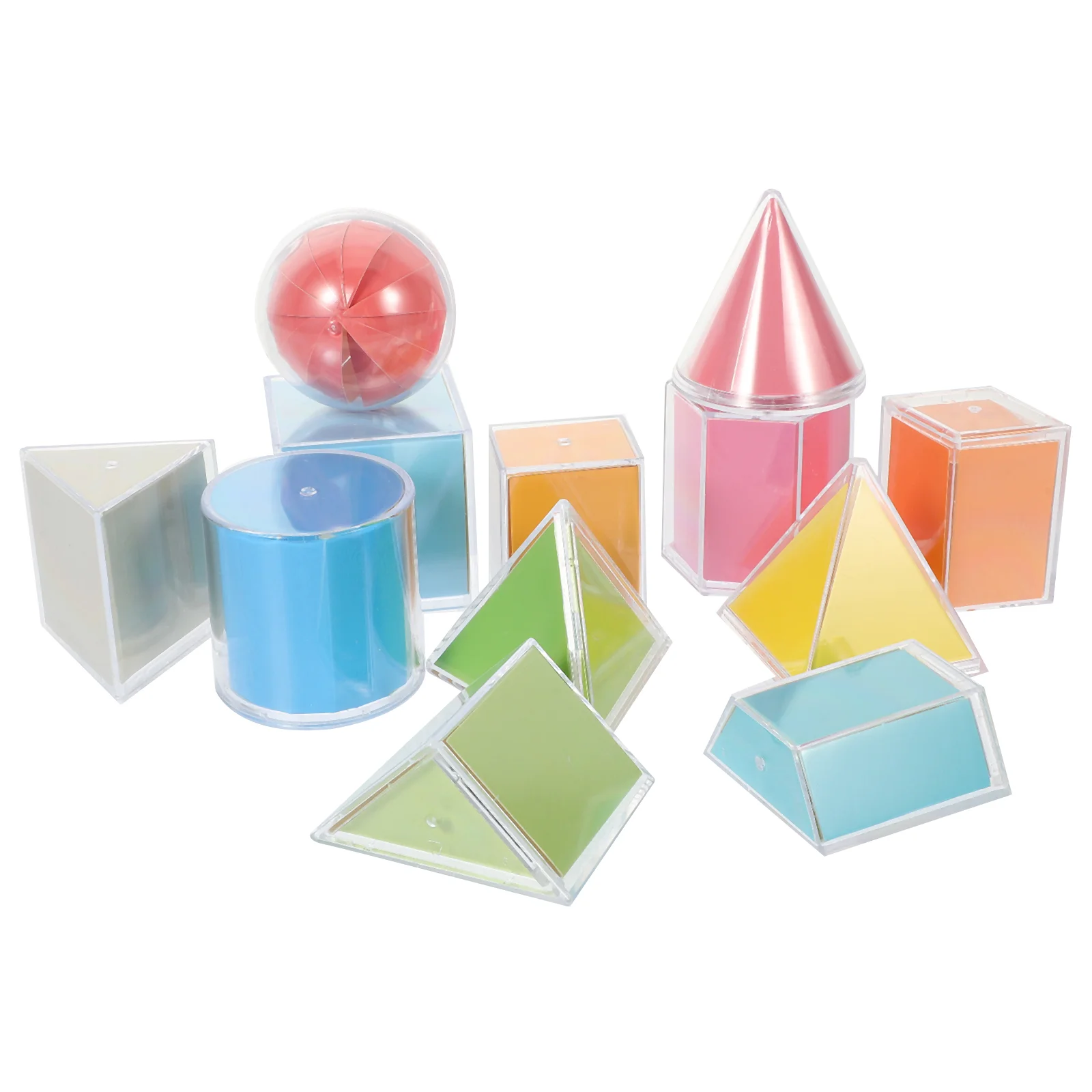 Geometry Demonstration Model Geometric Solids Blocks Counting Shapes for Kids 3d Teaching Plastic Paper Child