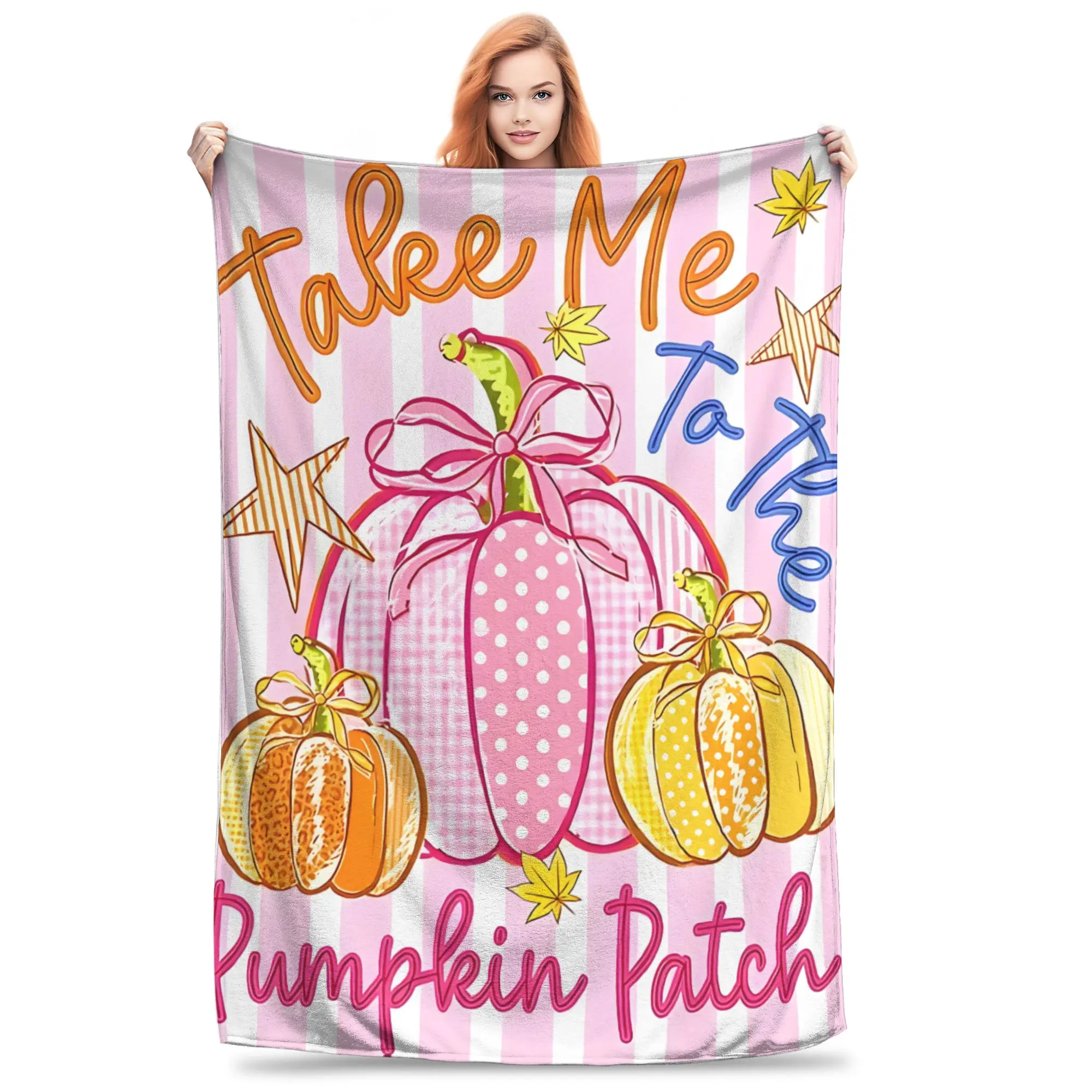 1PC Take Me To The Pumpkin Patch Blanket Throw Blanket  Novelty Warm Blanket All Season Gift