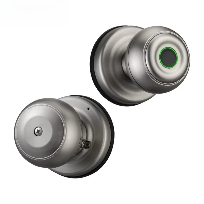 Smart Locks Biometric Password and Fingerprint Electronic Replacement Ball Lock Aluminum or Wooden Door Lock