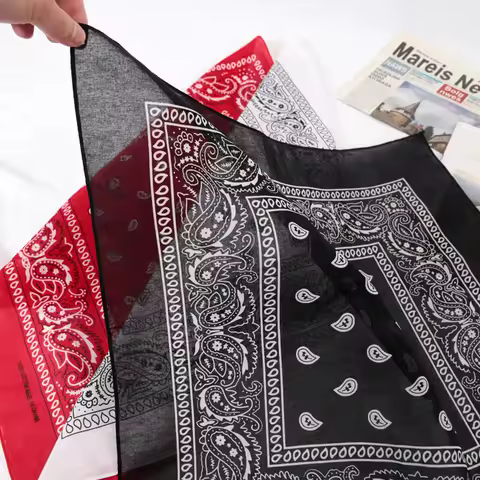 Unisex Cotton Bandana Kerchief Hip Hop Black Hair Band Neck Scarf Sports Headwear Wrist Wraps Head Square Scarves Handkerchief