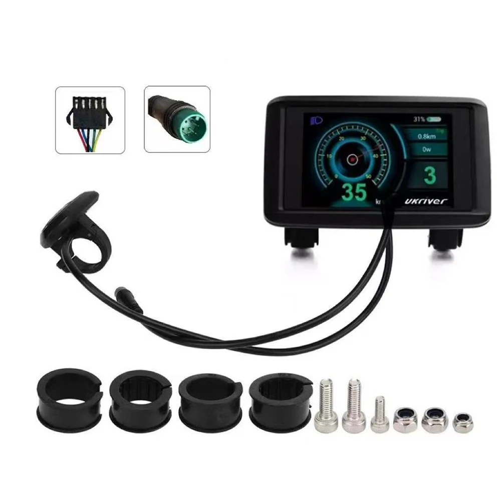 Color LCD Ebike Display, 24V 36V 48V Universal Electric Bicycle LED Display, Durable Replacement E Bike Control Accessories