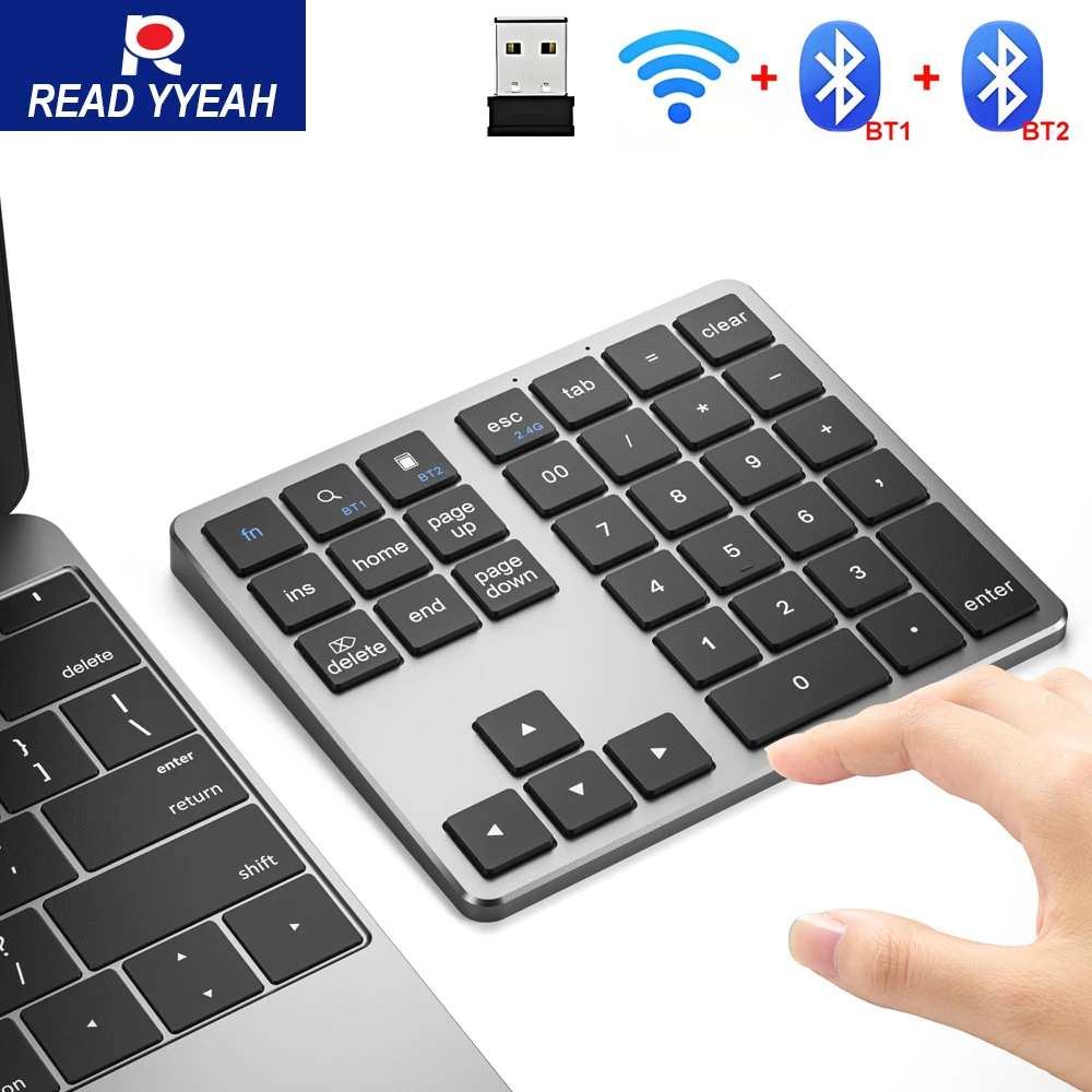 

2025 Новая двухрежимная цифровая клавиатура для iPad Xiaomi, телефона, планшетного ПК, 2,4G, цифровая Bluetooth-беспроводная клавиатура, перезаряжаемая цифровая клавиатура