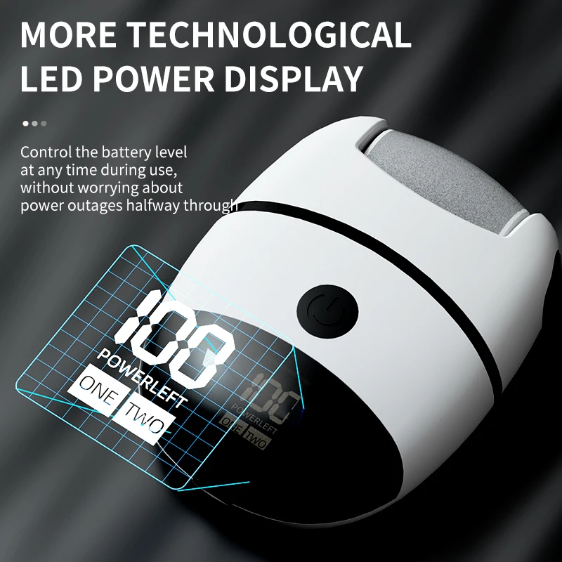 Electric Foot Callues Remover LCD Digital Display Portable Electric Foot Files with 3 Heads Rechargeable Feet File for Foot Care