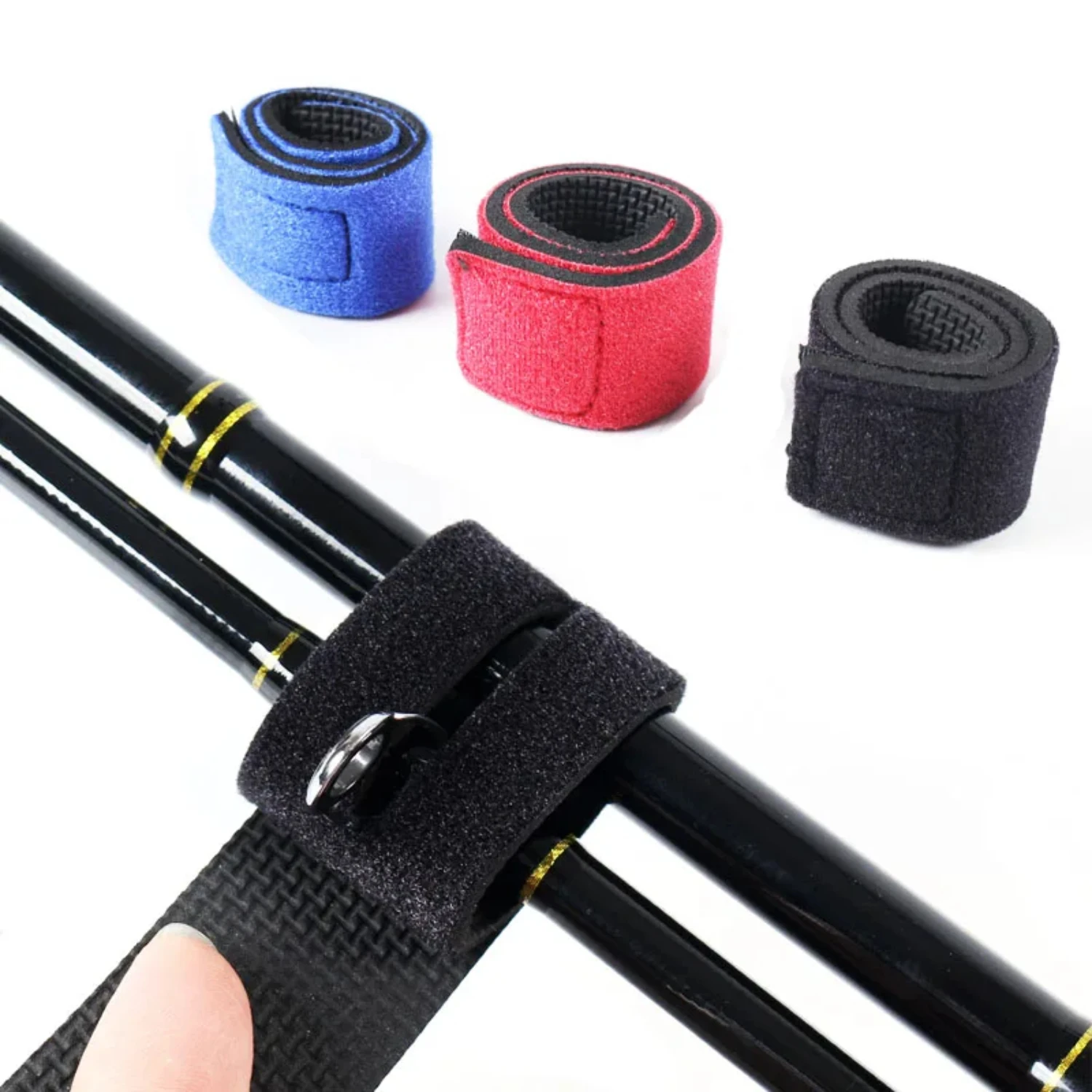 Convenient and durable Adjustable Elastic Fishing Pole Rod Tie Holder Strap Belt - Tool Accessories for Tackle Fastener Ties Wra