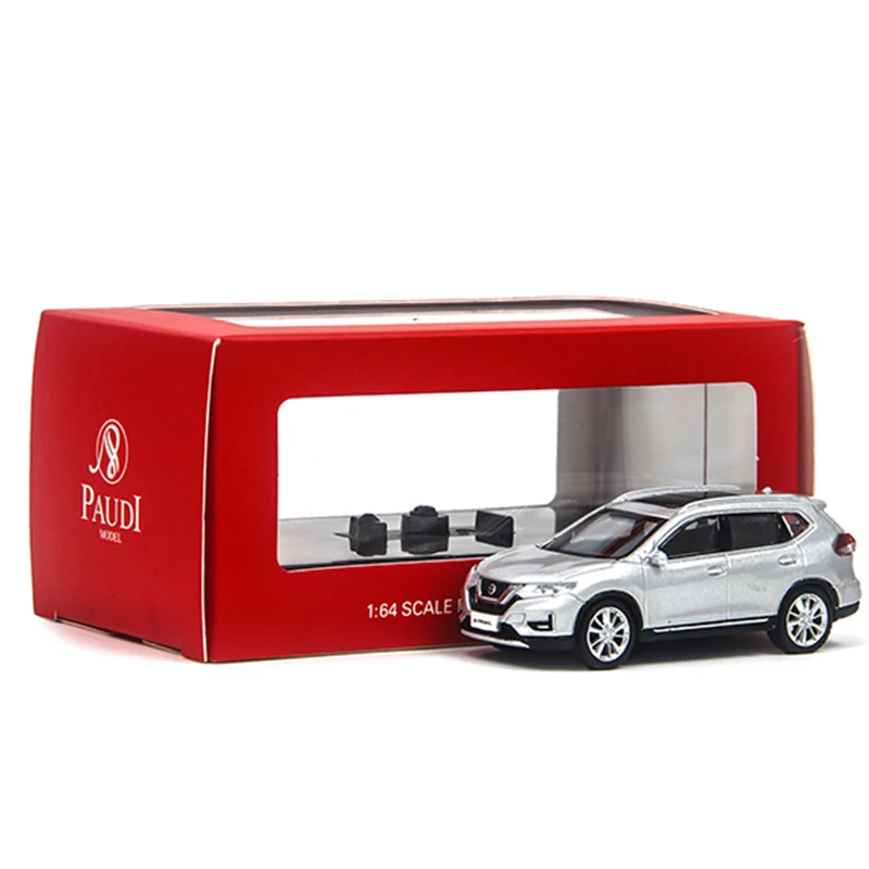 

PAUDI 1:64 Nissan X-TRAIL 2018, внедорожник, легкосплавный автомобиль, литье под давлением и игрушечный транспорт, модель автомобиля, миниатюрная масштабная модель автомобиля, игрушки для детей