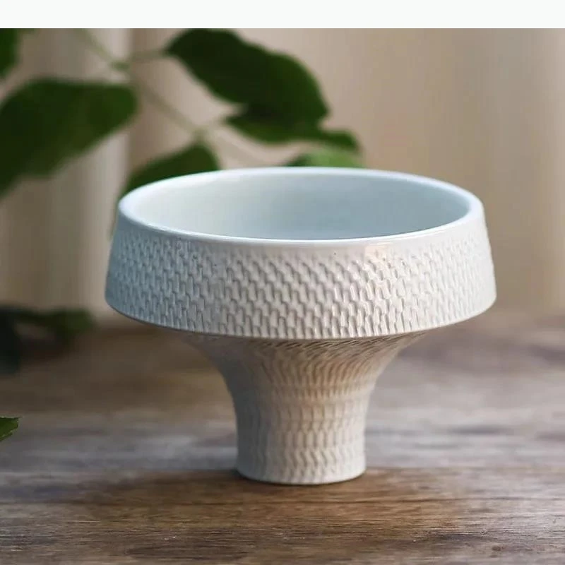 Ceramic Flower Pots Desk Decoration Hammer Pattern Goblet Vase Artificial Flowers Decorative Floral Arrangement