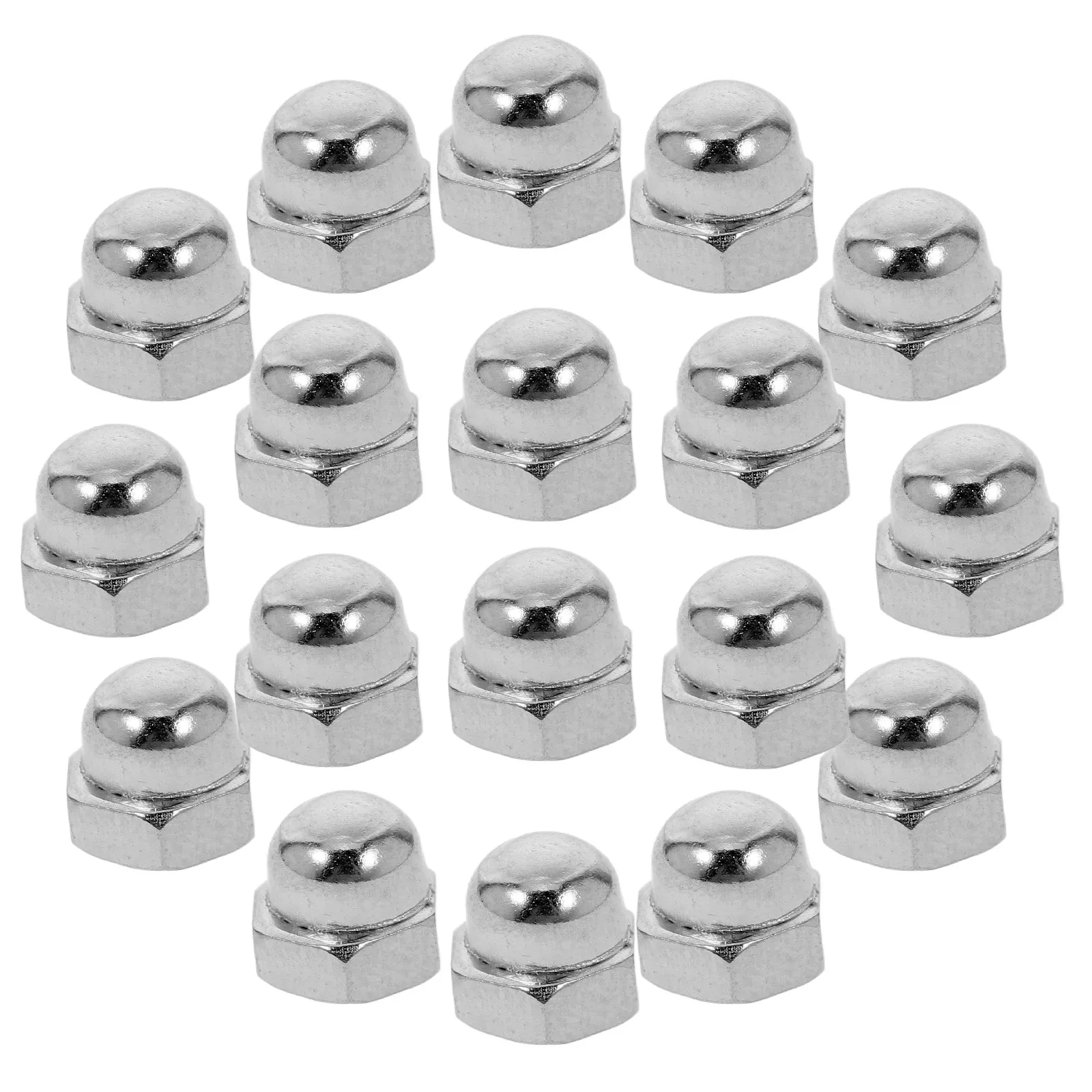 100Pcs Hex Nut Cover Carbon Steel Dome Cap Protection Caps for Bolts Screws Nuts Hexagon Dome Nut Protective Cover Bolt Head