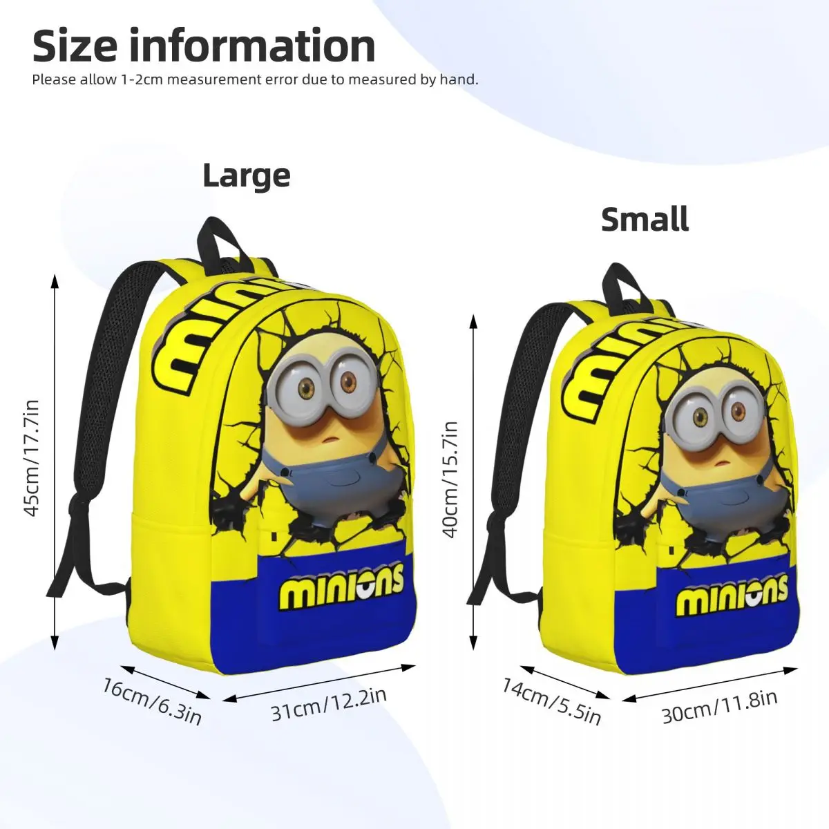 Top Comedy Movie Children's Bags Minions Preschool High Street Outdoor Birthday Multi Compartment Rucksack