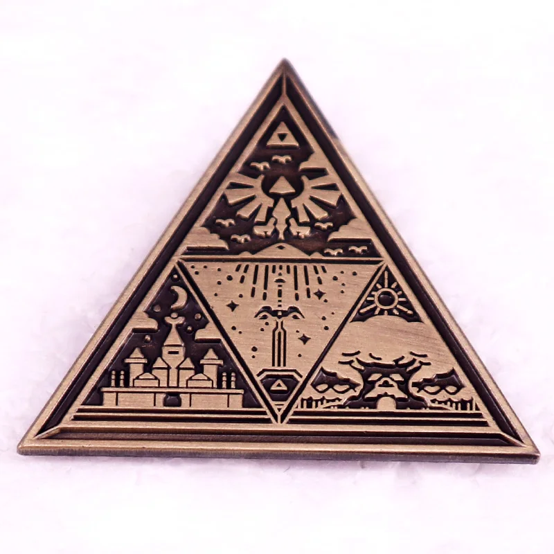 Adventure Game Triforce Enamel Pin Vintage Badge Brooch Jewelry Accessories