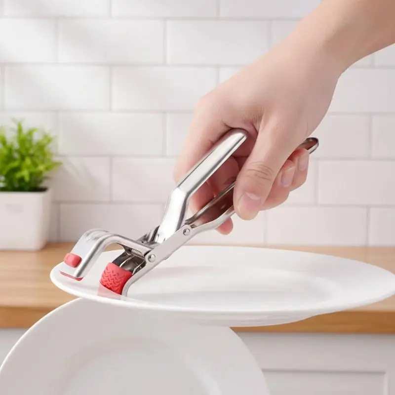 1pcs Anti-scalding Clip Hot Bowl Holder Dish Clamp Pot Pan Gripper Clip Air Fryer Dish Plate Retriever Tongs Kitchen Supplies