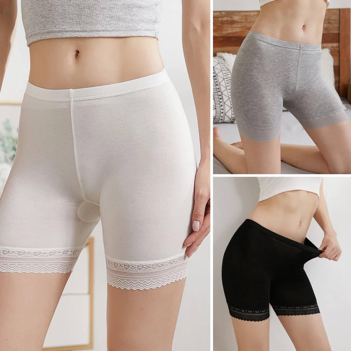 Women Safety Short Pants Summer High Waist Anti Chafing Soft shorts Panties Plus Size Seamless Boxers for Women Underwear