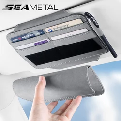 SEAMETAL Car Sunglasses Holder Interior Sun Visor Card Organizer Auto Sun Glasses Holder Universal Car Card Storage Accessories