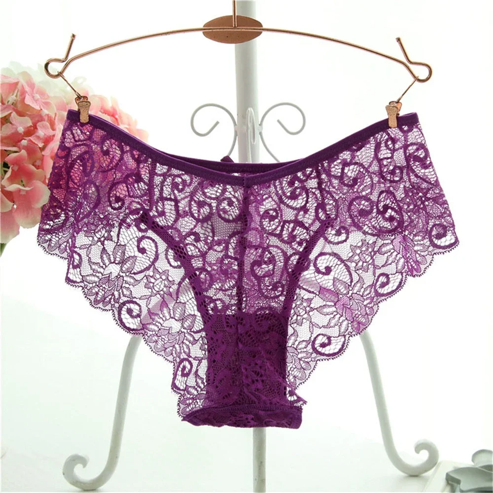 3 Pcs / Lot Women\'s Flower Lace Soft Briefs Sexy Lingerie Elegant Underwear Fashion High Quality S M L XL