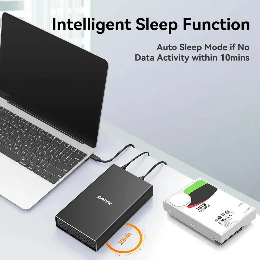 MAIWO SAS ฮาร์ดไดรฟ์ภายนอก 2.5/3.5 นิ้วทั่วไป Solid State Drive เหมาะสําหรับแล็ปท็อป PC กรณีสนับสนุน 22TB