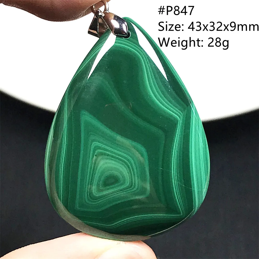 Top Natural Green Malachite Chrysocolla Pendant For Women Men Silver Beads Healing Luck Wealth Crystal Gemstone Jewelry AAAAA