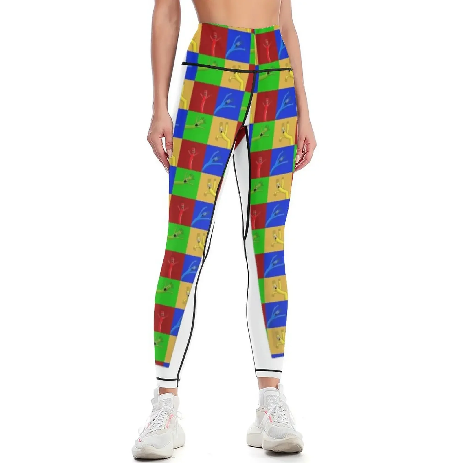 Wacky Waving Inflatable Arm Flailing Tube Man Pop Art Portrait Leggings Women's pants Women's gym sport pants Womens Leggings