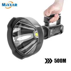 Powerful LED Flashlight Portable XHP90.2 Torch USB Rechargeable Searchlight Waterproof Spotlight with Base Fishing Light Lantern