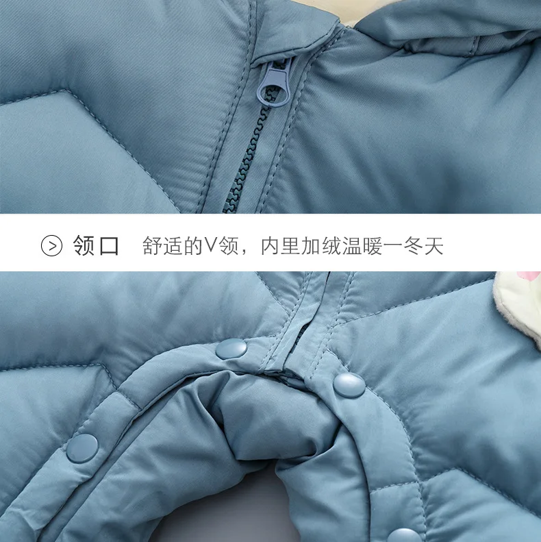 1-3 Jahre Baby Dicker Samt-Strampler Kleidung Winter Herbst Gepolsterter Warmer Einteiler Baby Mädchen Junge Overall Kinder Latzhose Neugeborenen Daunenanzug – Detail 10