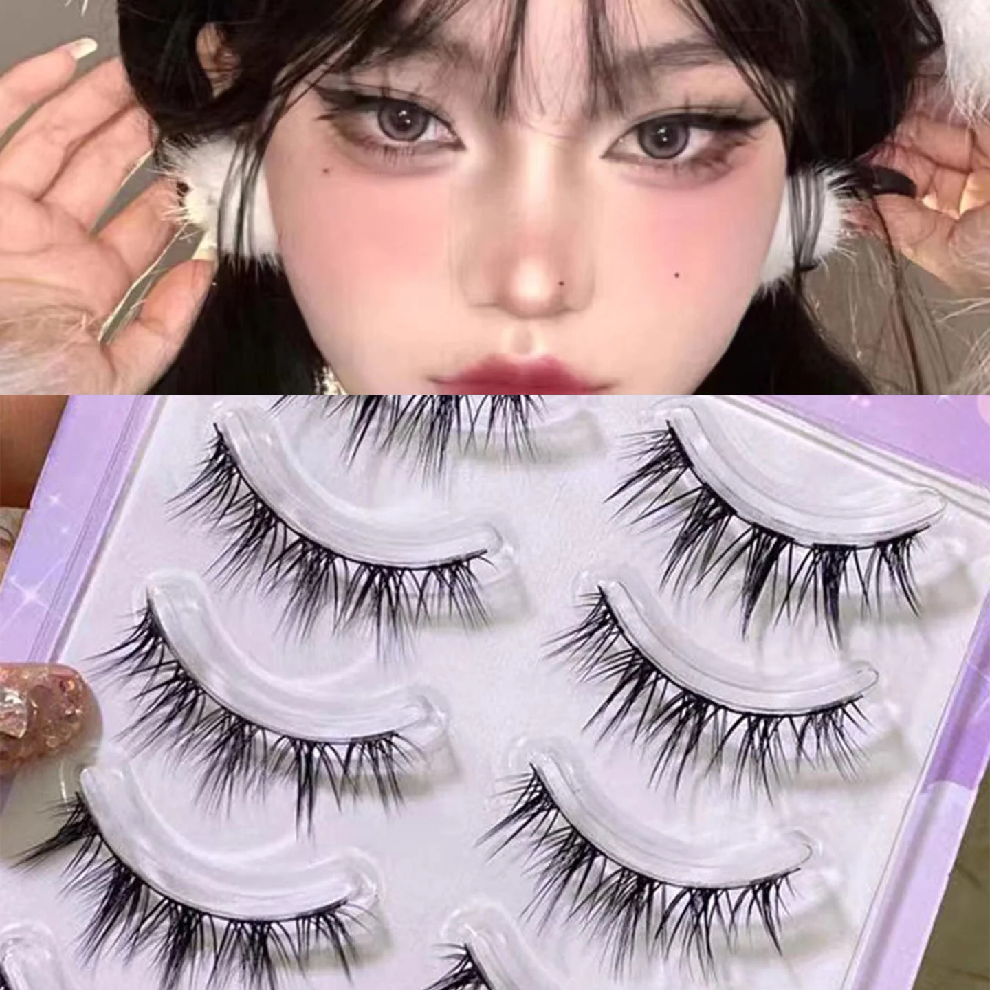 5 Pairs Curling Soft False Eyelashes Soft Waterproof Oilproof False Eyelashes for Beauty Blogger Makeup Lover