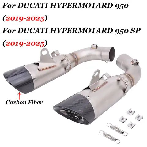 Slip On For DUCATI HYPERMOTARD 950 / 950 SP 2019 - 2025 Motorcycle Exhaust System Link Pipe For Ducati Hypermotard 950 Muffler