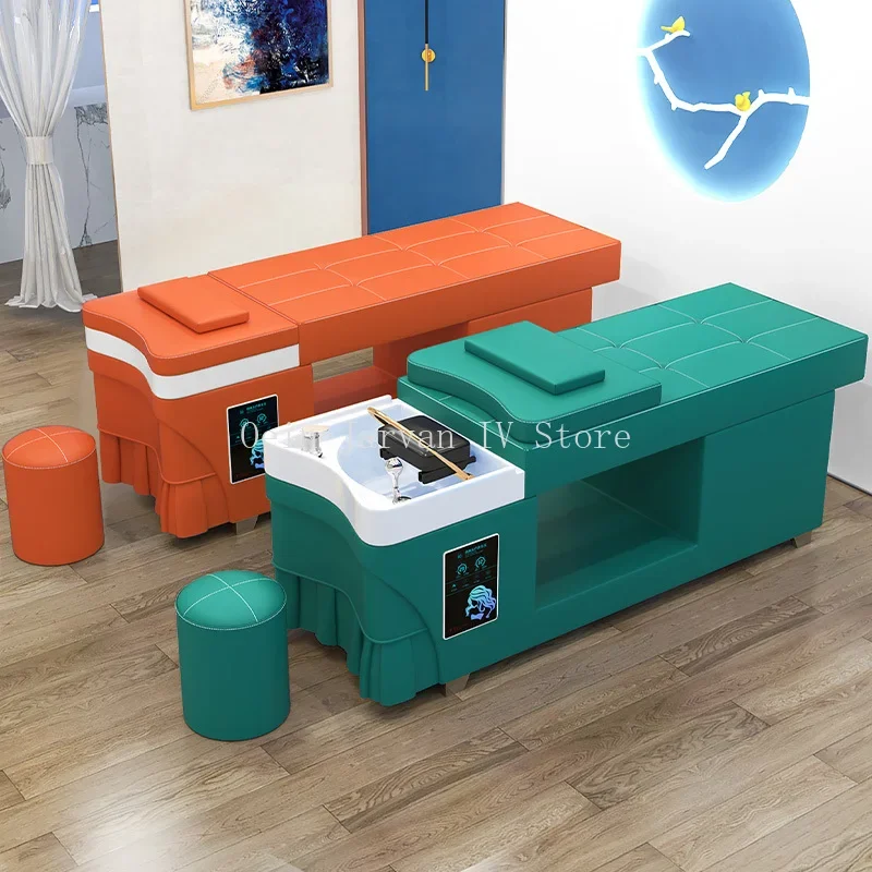 

Hair Salon Wash Basin Chair Equipment Stylist Hairdressers Shampoo Bed Spa Stretcher Beauty Saloon Chairs Leather Sink Style