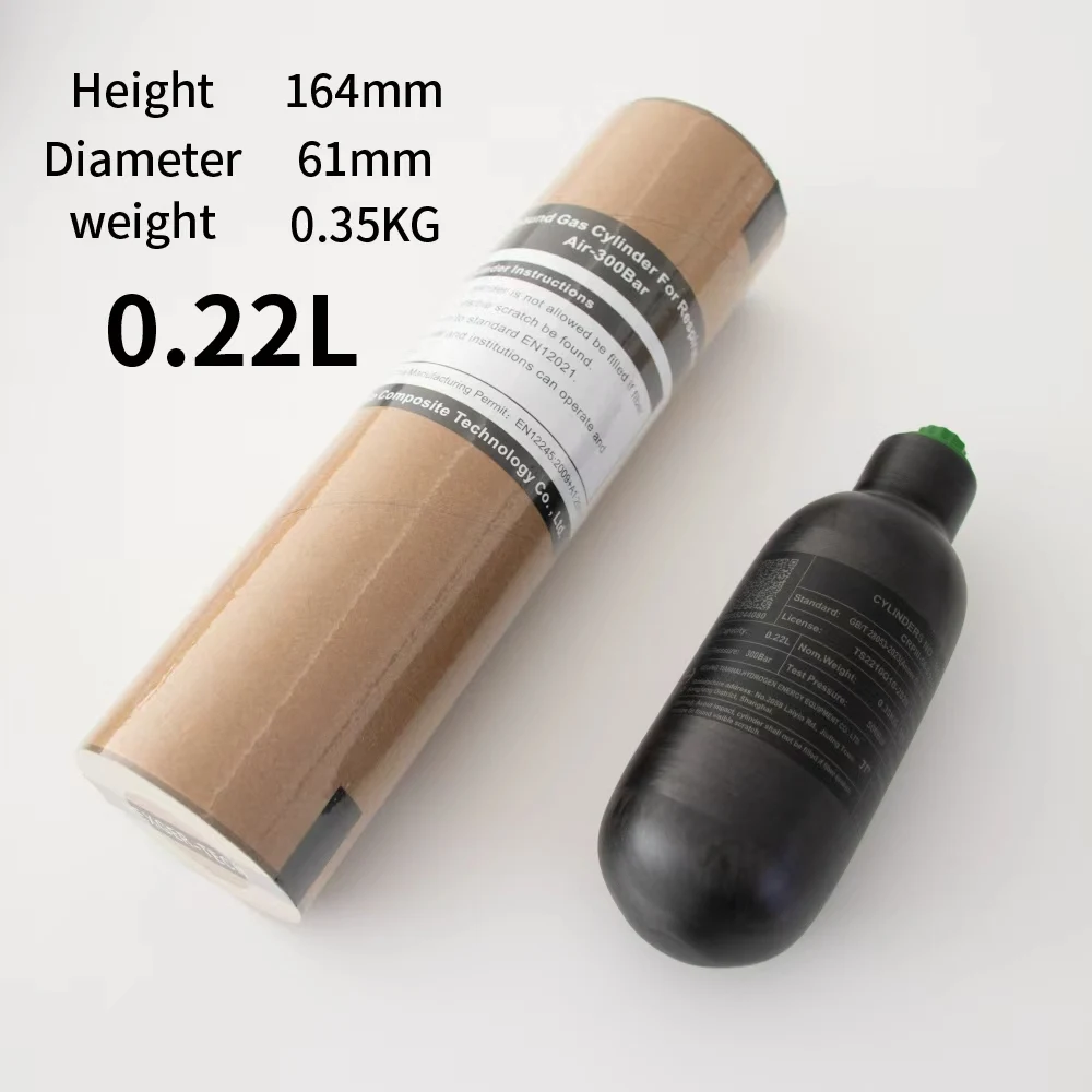 

HEXGER-TECH Лидер продаж, компактный цилиндр из углеродного волокна 0,22 л, 220 куб.см, 300 бар, резьба M18*1,5