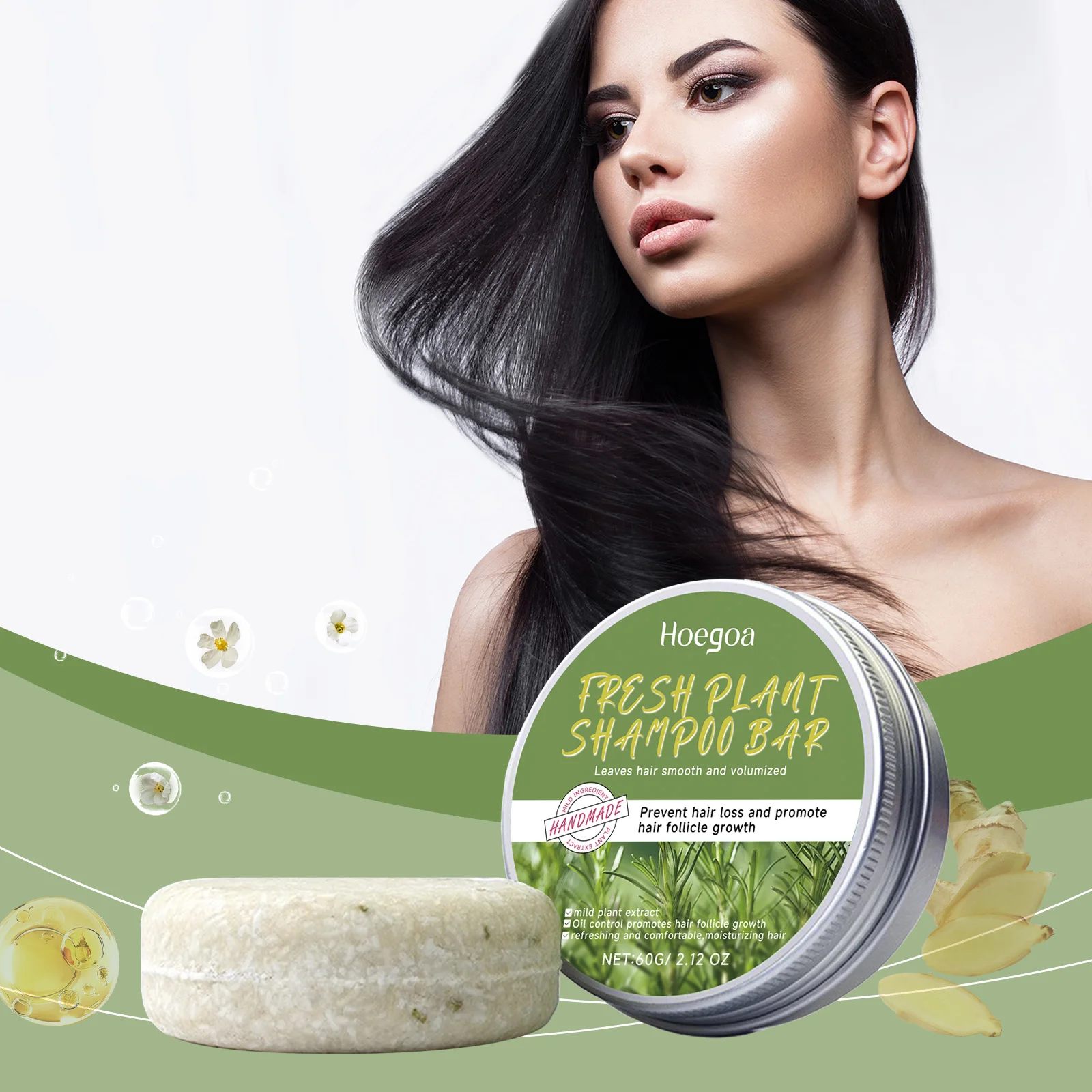 

Rosemary Hair Loss Shampoo Soap Deep Cleansing For Hair & Scalp Massage,Strengthen Hair Roots Dry Damaged Hair Treatment
