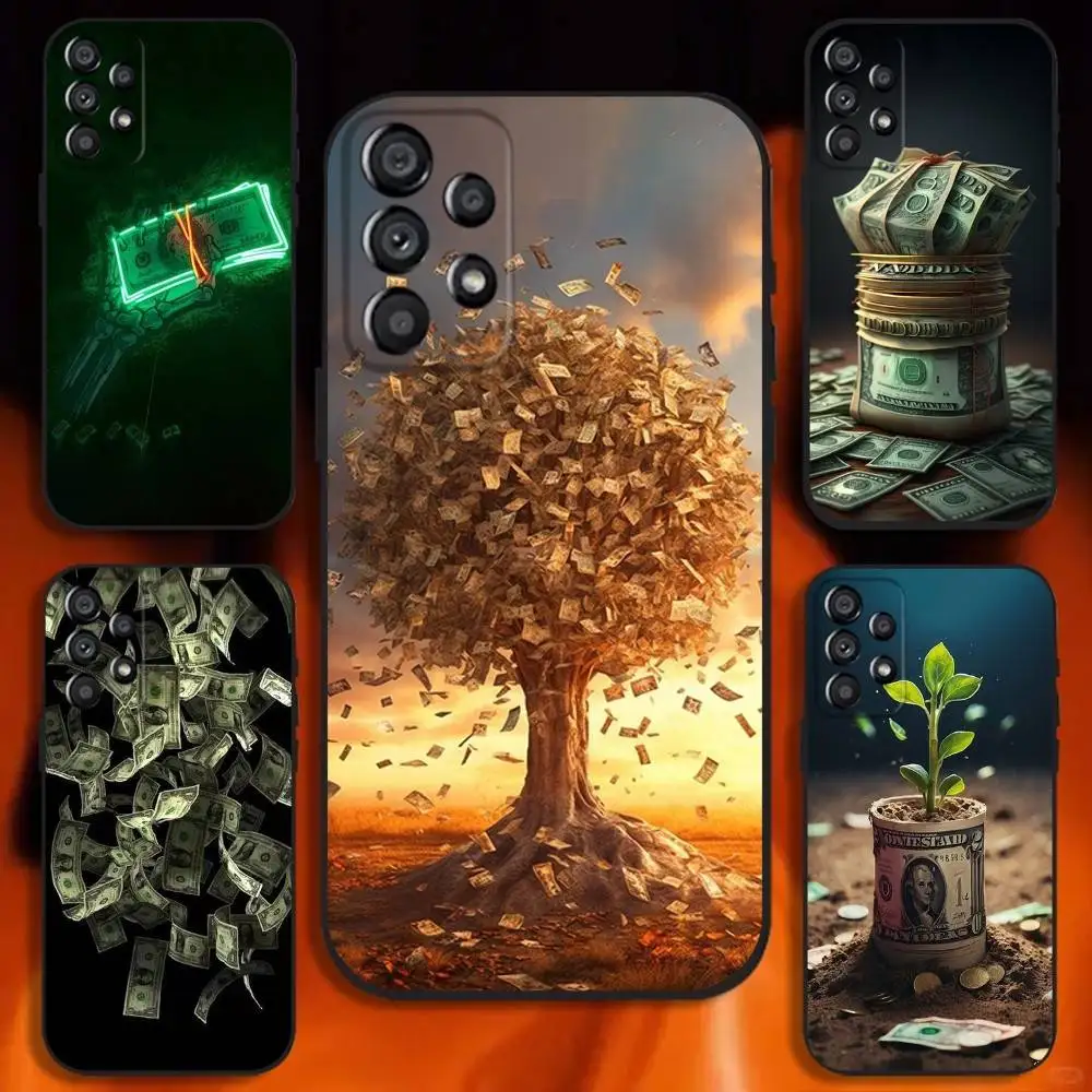 

Dollars Money Tree Phone Case For Samsung Galaxy A20,A21s,A22,A31,A32,A52,A53,A72,73,A80 Soft Black Cover