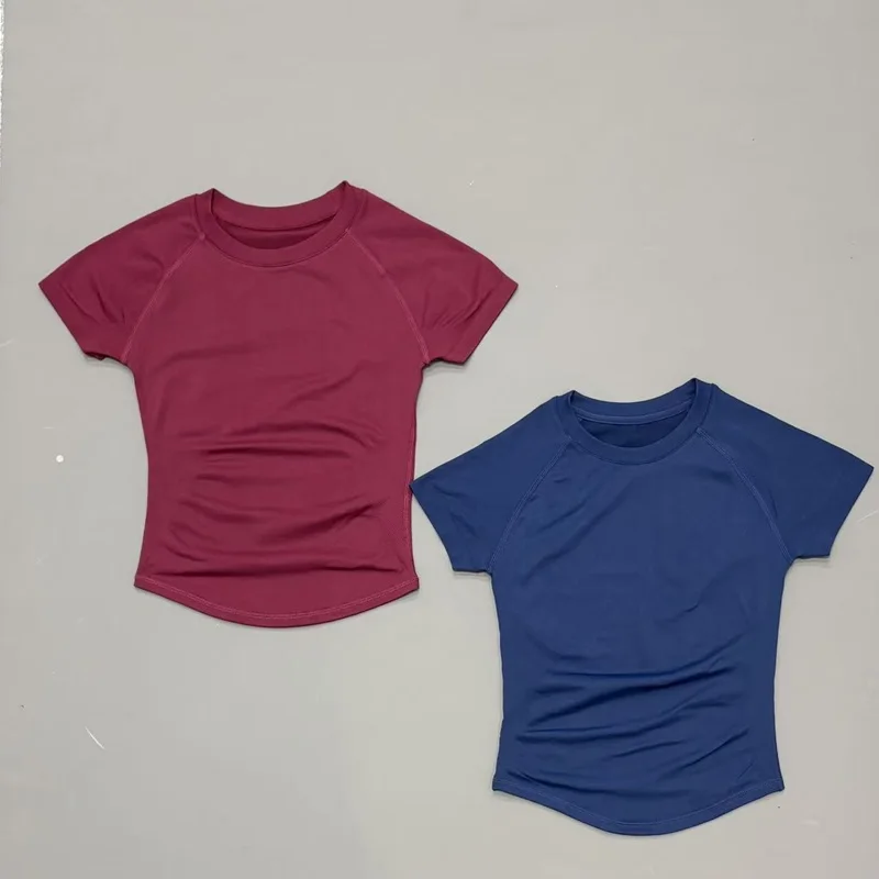 Women Sports T-Shirt Round Neck Short Sleeve Breathable Stretchy Tops Gym Fitness Yoga Running Workout Casual Athletic Shirts image 3