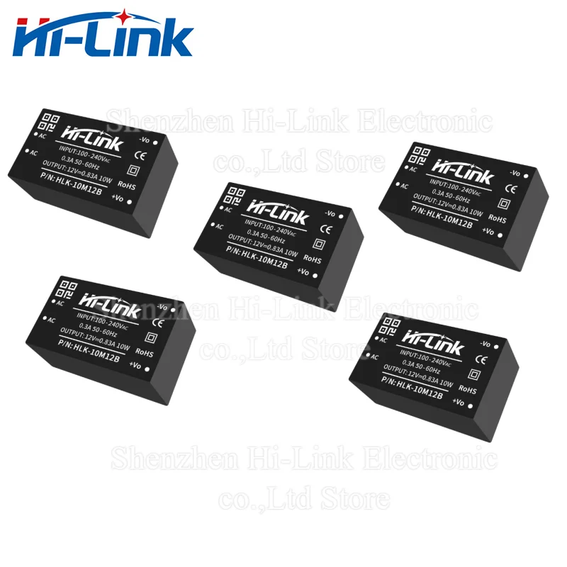 Hot 220v to 12V/5V HLK 10M03 10M05 10M09 10M12 10M24 AC-DC Power Module Mini Isolation Switch AC to DC 10W Power Supply Module
