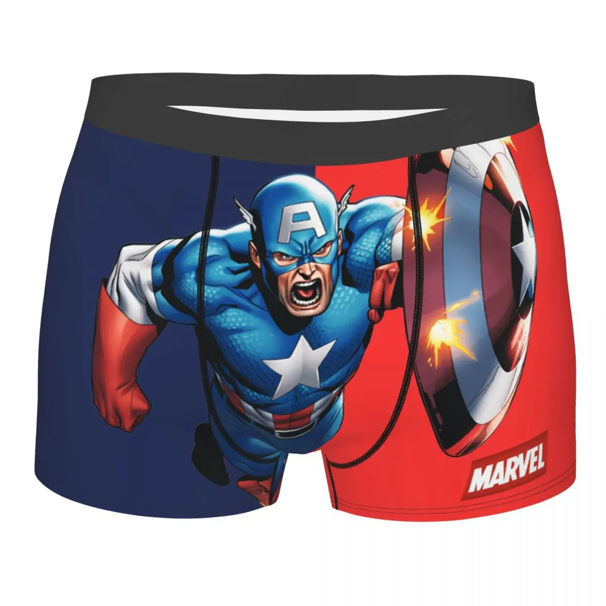 Let's Go Disney Captain America Film Underpants Breathbale Panties Male Underwear Ventilate Shorts Boxer Briefs