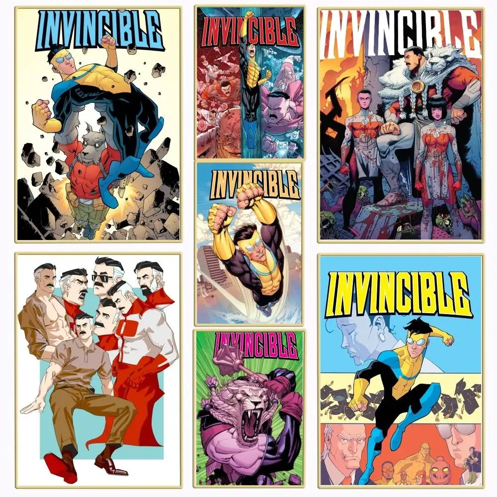 1OC Invincible Season 2 Atom Eve Classic Vintage poster Self-adhesive Art Waterproof Paper Sticker Coffee House  Room Wall Decor