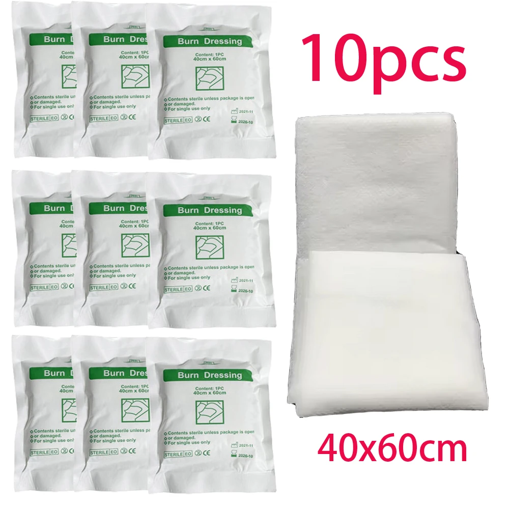 

10pcs Medical Burn Dressing Non-woven Scald Pad Wound Care Anti-infection Antibiotic Ointment Gel Burns First Aid Kit