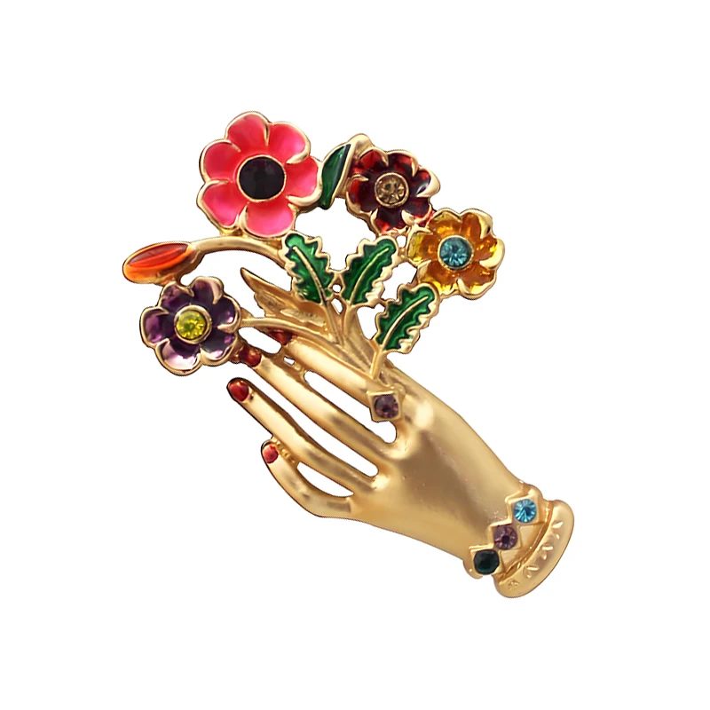 

Vintage Artistic Flower Enamel Brooches Cultural Trend Alloy Oil-Dripping Bouquet Designer Floral Brooch for Clothing Decoration
