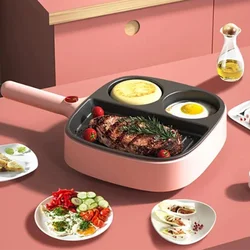 Friggitrice elettrica macchina per la colazione bistecca Egg Pan fori antiaderenti cottura Egg Ham padelle Pancak Maker