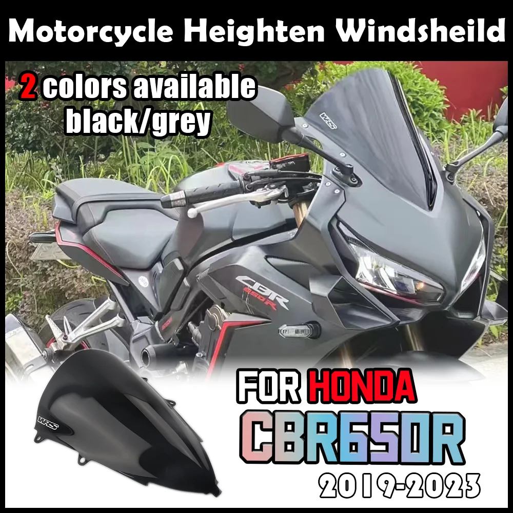 

Motorcycle Windshield For HONDA CBR650R 2019-2023 Windscreen Wind Spoiler Cover Fairing Heighten Enlarge Windscreen WR S Racing