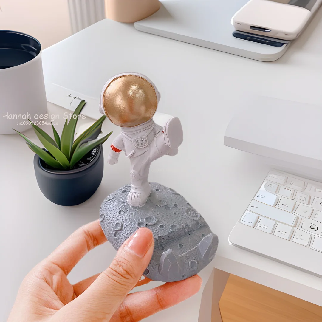 مكتب مكتب الديكور الشمال نمط رواد الفضاء حامل هاتف المحمول حامل الحلي الراتنج رائد فضاء قوس اللعب صديقها هدية