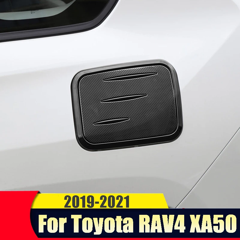 For Toyota RAV4 2019 2020 2021 2022 RAV 4 XA50 ABS Carbon Fiber Car Fuel Tank Cover Oil Cap Decorative Trim Sticker Accessories