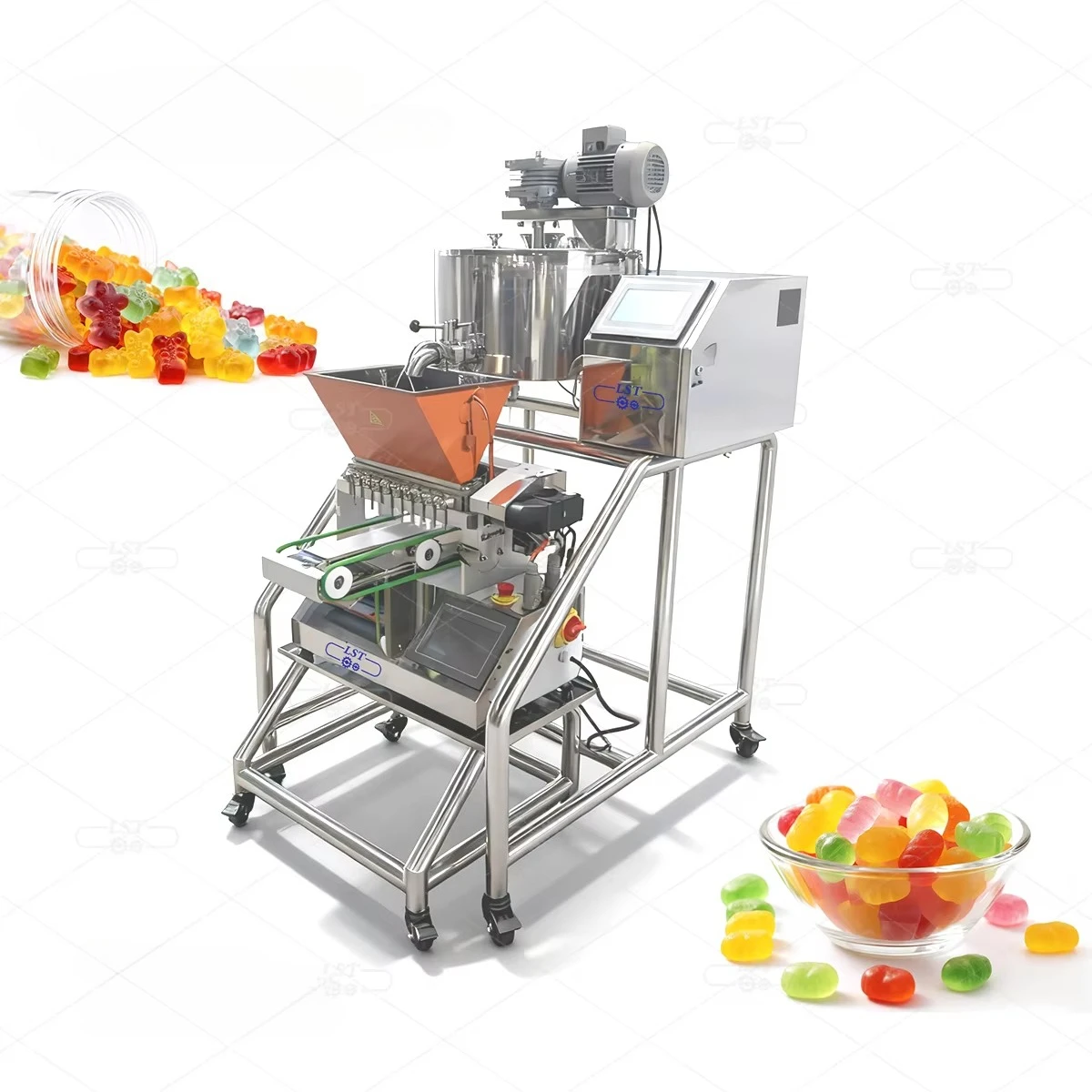 New Multi-Function Commercial Gummy Candy Making Machine Gummy Depositor Machine 25000 Units/Hour for Gummy BearJelly Production