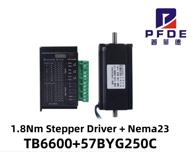 DC 9-42V 1.8Nm Stepper Driver + Nema23 Dual Output Shaft Motor kits TB6600+57BYG250C for Automation Equipment and Instruments