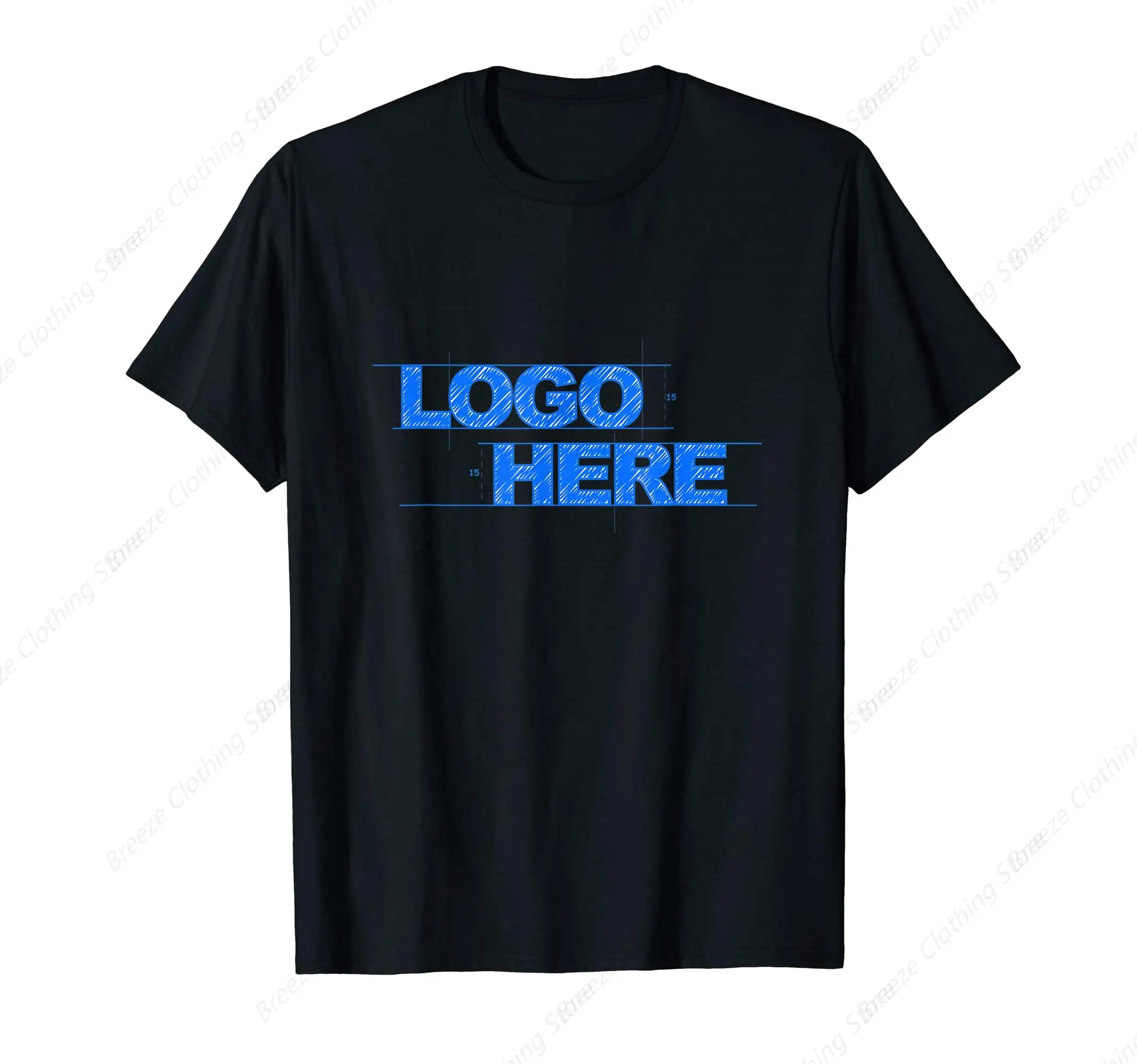 

Logo Here T-shirt Crew Neck Soft Fitted Tees S - 6XL Fresh Classic Basic Tshirts
