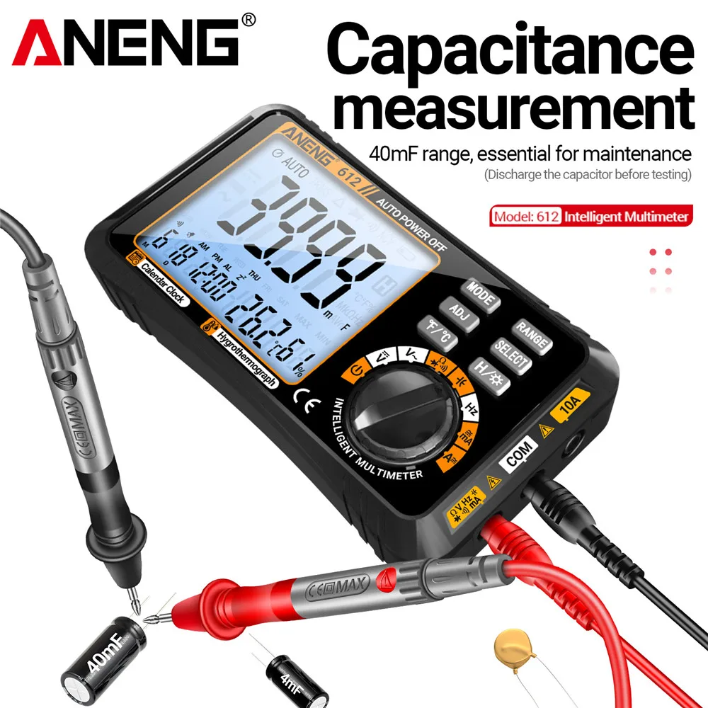ANENG Digital Multimeter Calendar Alarm Clock Instruments 3in1 AC/DC voltage current resistance overload protection Test Tools