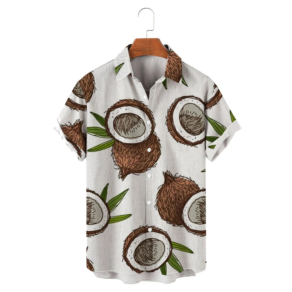 

HX Hawaiian Beach Shirts Polynesia Coconut Printed Short Sleeve Shirt 3D Graphic Tops Ropa Hombre Men Clothing Dropshipping