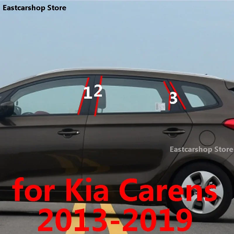 For Kia Carens RP 2019 2018 2017 Car B C Pillar Middle Central Column PC Window Black Decoration Strip Sticker 2016 2015 2013