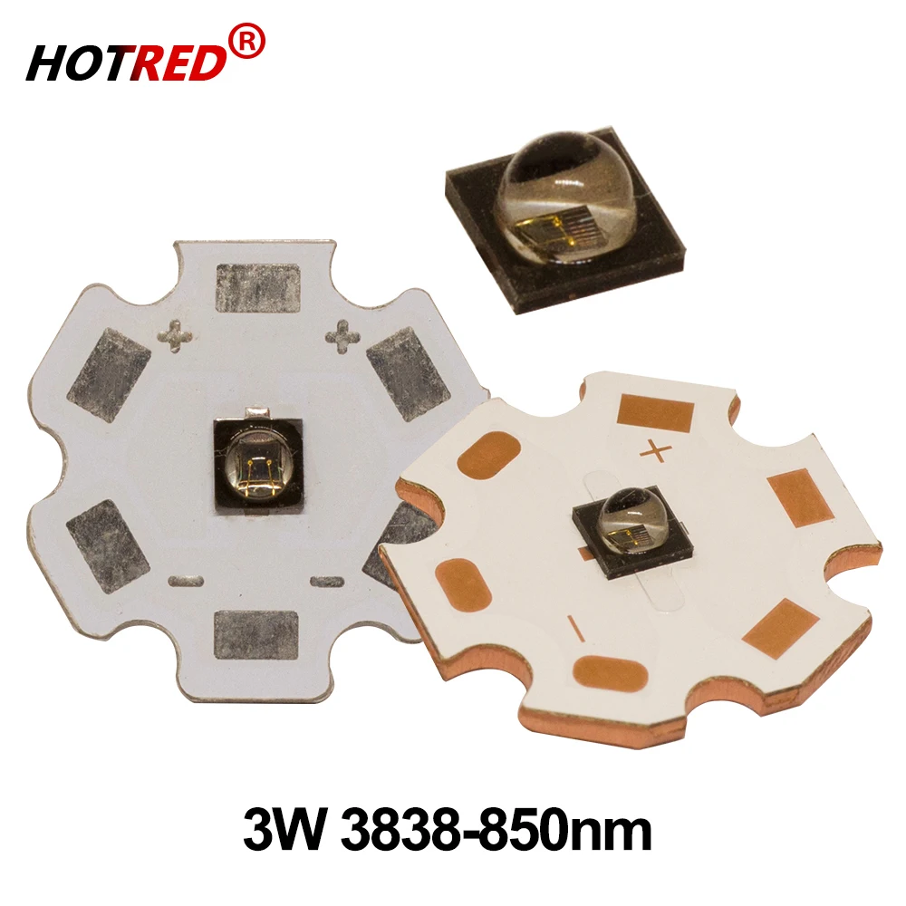 

3W High Power LED Chip IR 850nm 3838 Chip 90degree Beads Emitter Light Infrared Radiation Laser Flashlight Night Vision Camera